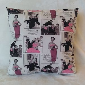 Madmen style Print Accent Pillow Handmade